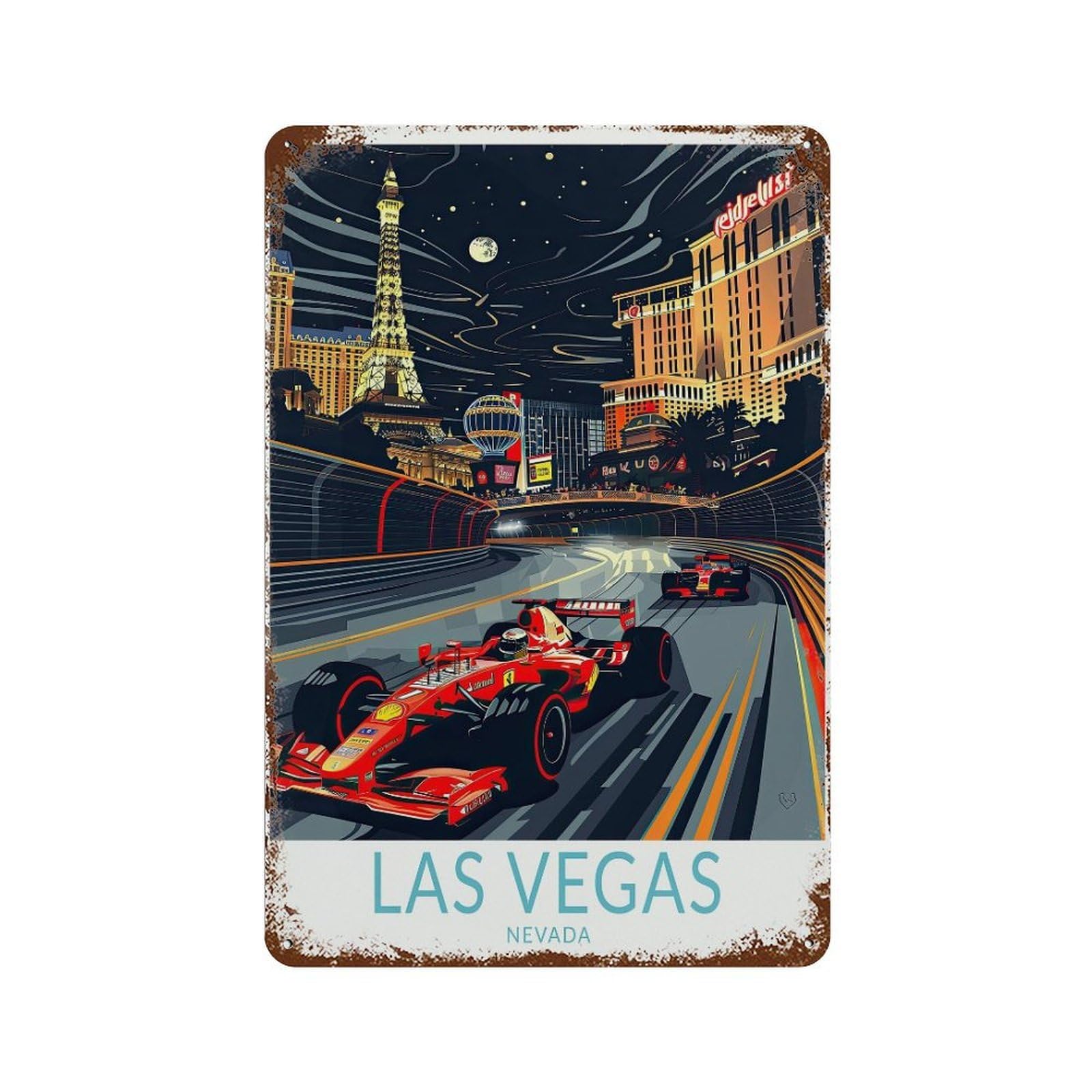xiaoxiaoshen Las Vegas Travel Nevada Custom City Birthday Present (2) Wall Decor Art Metal Tin Poster Modern Home Decor Art Home Bar Shop Decorations Vintage Sign 30x20cm