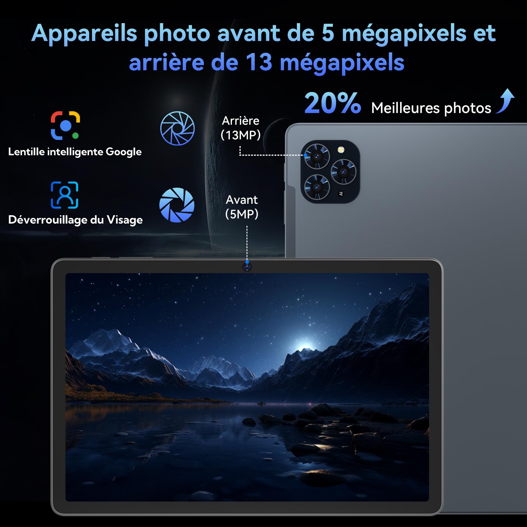 TABWEE T90 Tablette Tactile 11 Pouces Android 16 avec Clavier et Stylet | IA Gemini, 24 Go RAM (8+16) 128 Go ROM (TF 2 To), Écran FHD Widevine L1, Batterie 8000mAh, PC 2 en 1, 5G WiFi/GPS - Gris