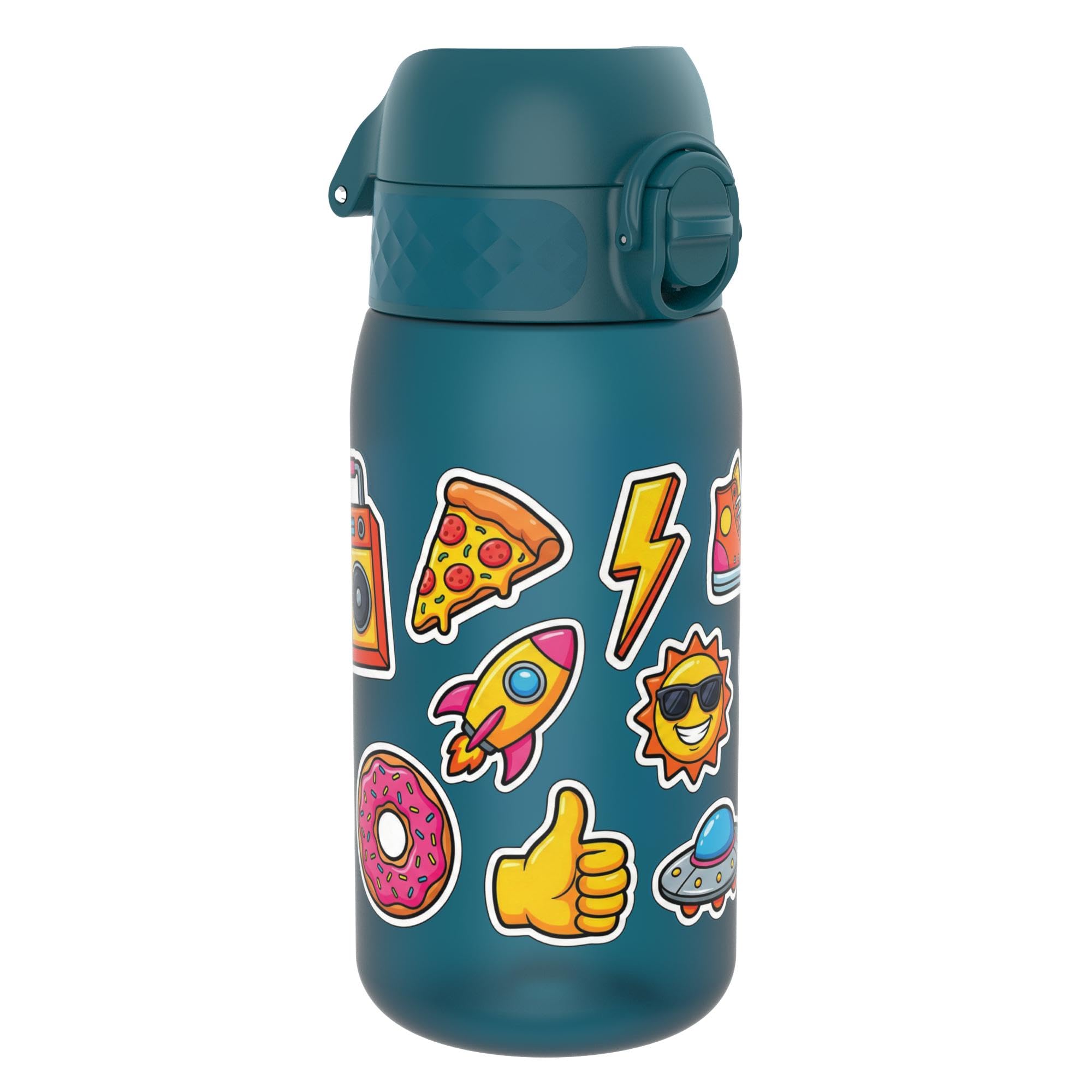 Ion8 Kids Water Bottles, BPA Free, Leakproof, Dishwasher Safe, Easy Open, Secure Lock, Small Boys & Girls Water Bottle,Kids Drinks Bottle for Spill-free Drinking, 350ml/12oz, Stickers