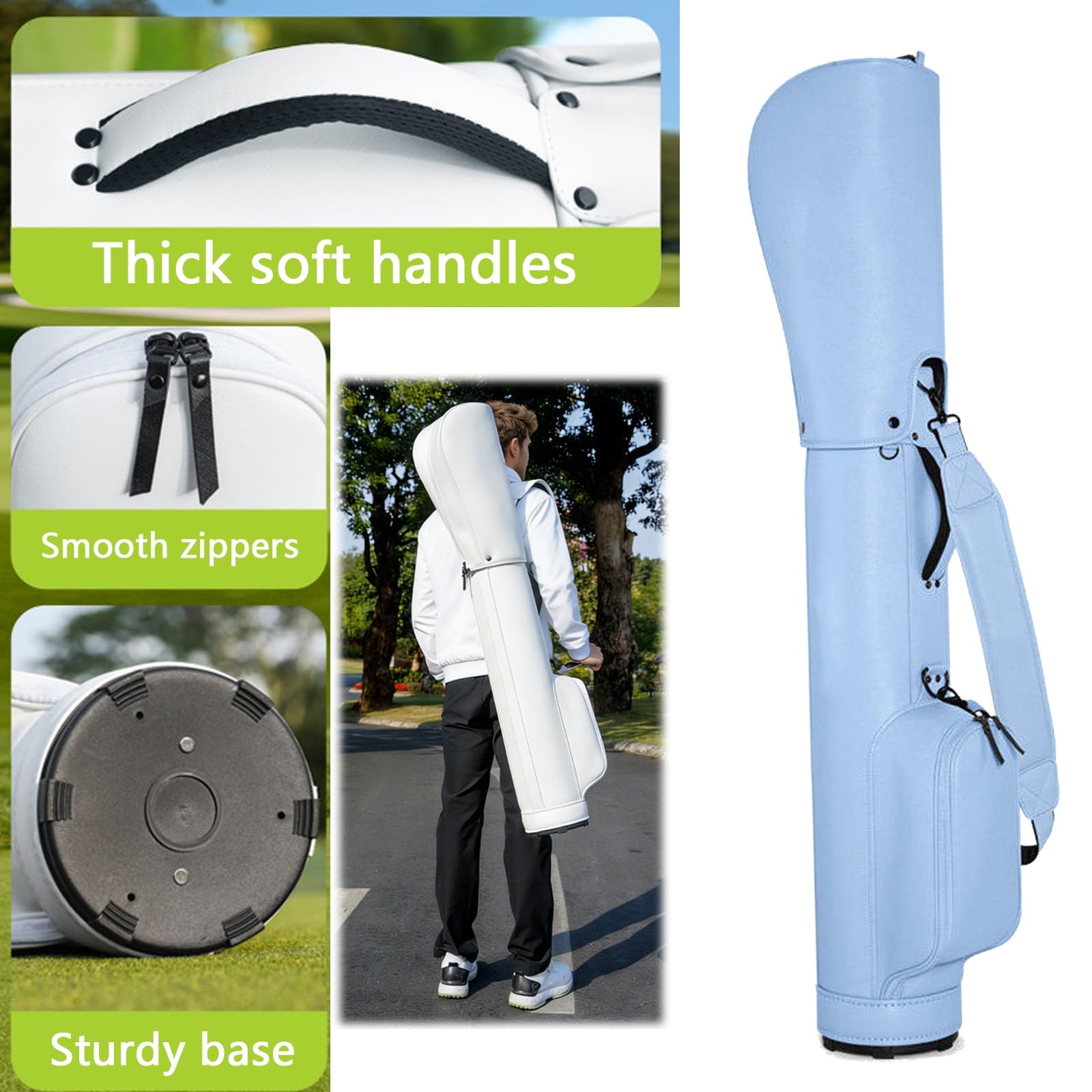 Borsa For Pistola Da Golf Leggera, Borsa Da Trasporto Da Golf Impermeabile Con Tracolla, Borsa Da Golf Portatile For Driving Range Nero/Bianco/Blu