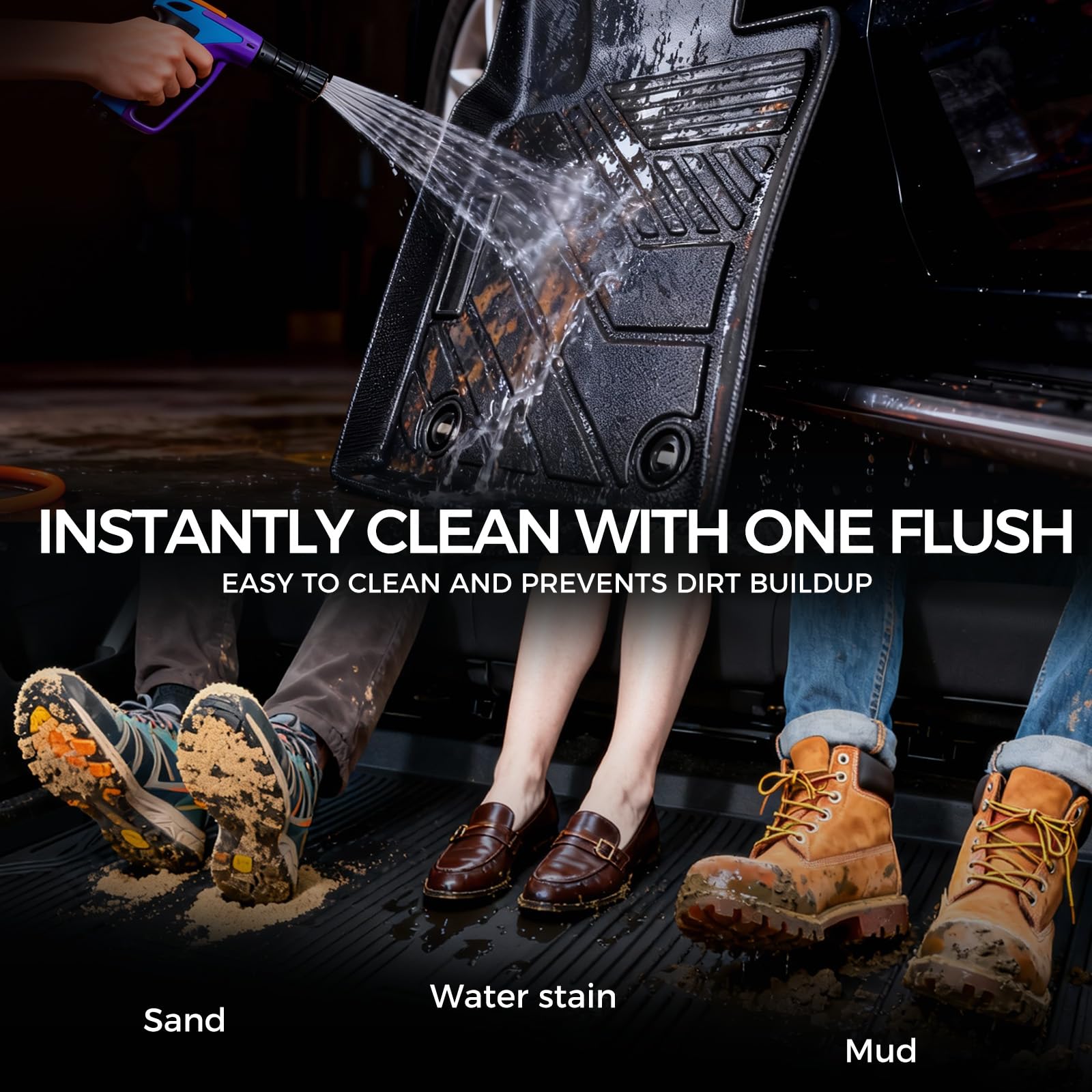 Car Floor Mats for Toyota Camry 2018-2024 Not for Hybrid TPE All Weather Protection Floor Liners Custom Fit — view 8