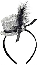 Party Hat Cylinder Headband | 20s Headpiece Accessory for New Year's Eve, Carnival, Halloween | Costume Hair Accessories for Men, Women and Children in Red, Gold, Silver or Black