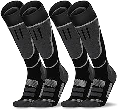 APALUX Ski Socks, 2 Pairs Set, Men's, Women's, Snowboarding, Ski Socks, Antibacterial, Odor Resistant, Sweat Absorbent, Quick Drying, Thermal Insulation, Thick Skiing, Sports, Winter, Comfortable,