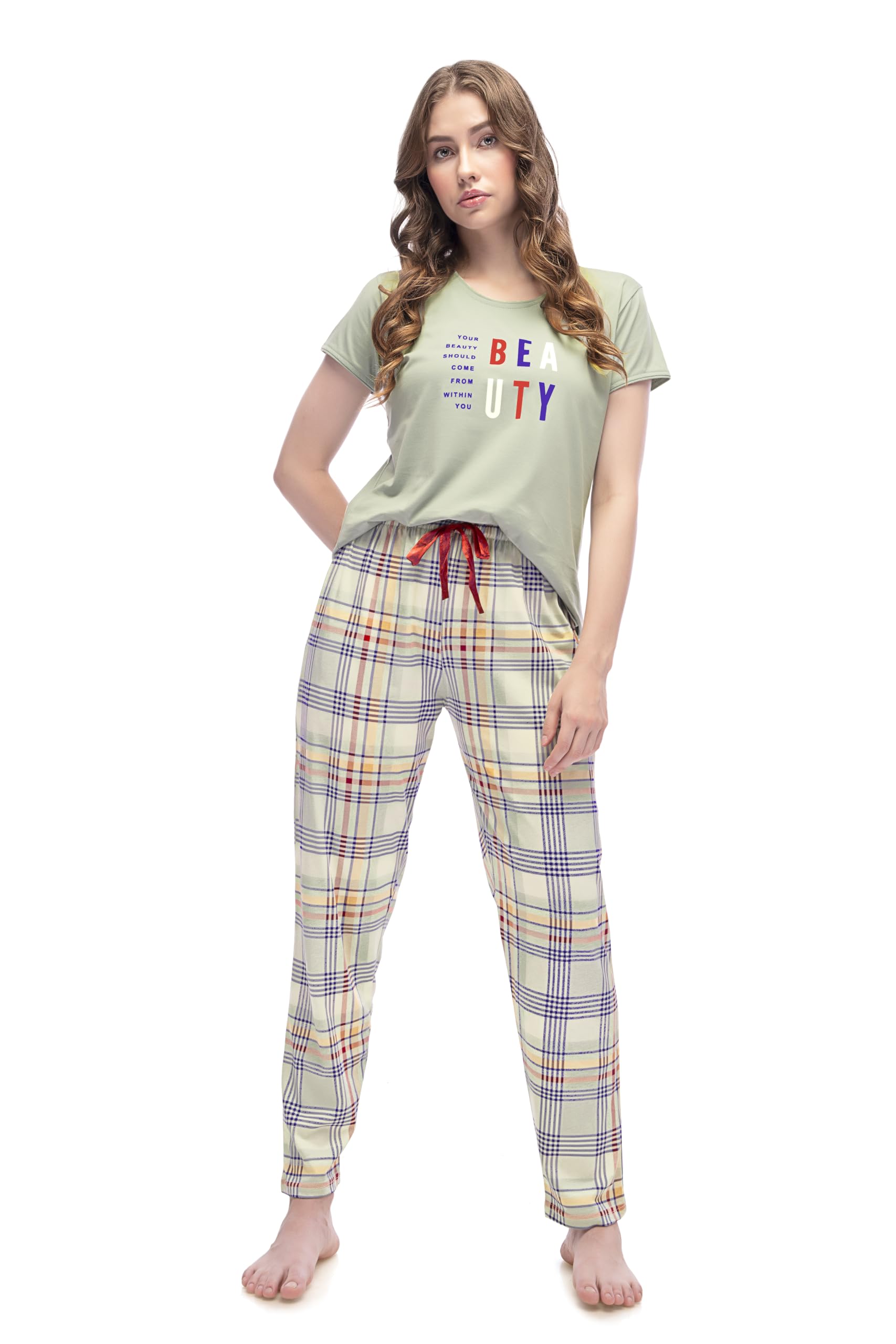 lotik Women's Cotton CHAX Print Top & Payjama Half Sleeve Loungewear Nightsuit Set-picture-33