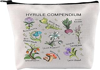 Hyrule Compendium Flower Make Up Bag Video Game Inspired Korok Zipper Bag (Hyrule Flower Makeup Bag)