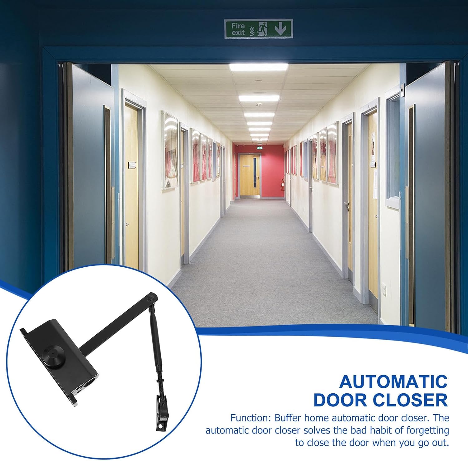 Automatic Door Closer Device Black Small Size Spring Self-Closing Door Closer Soft Close Function