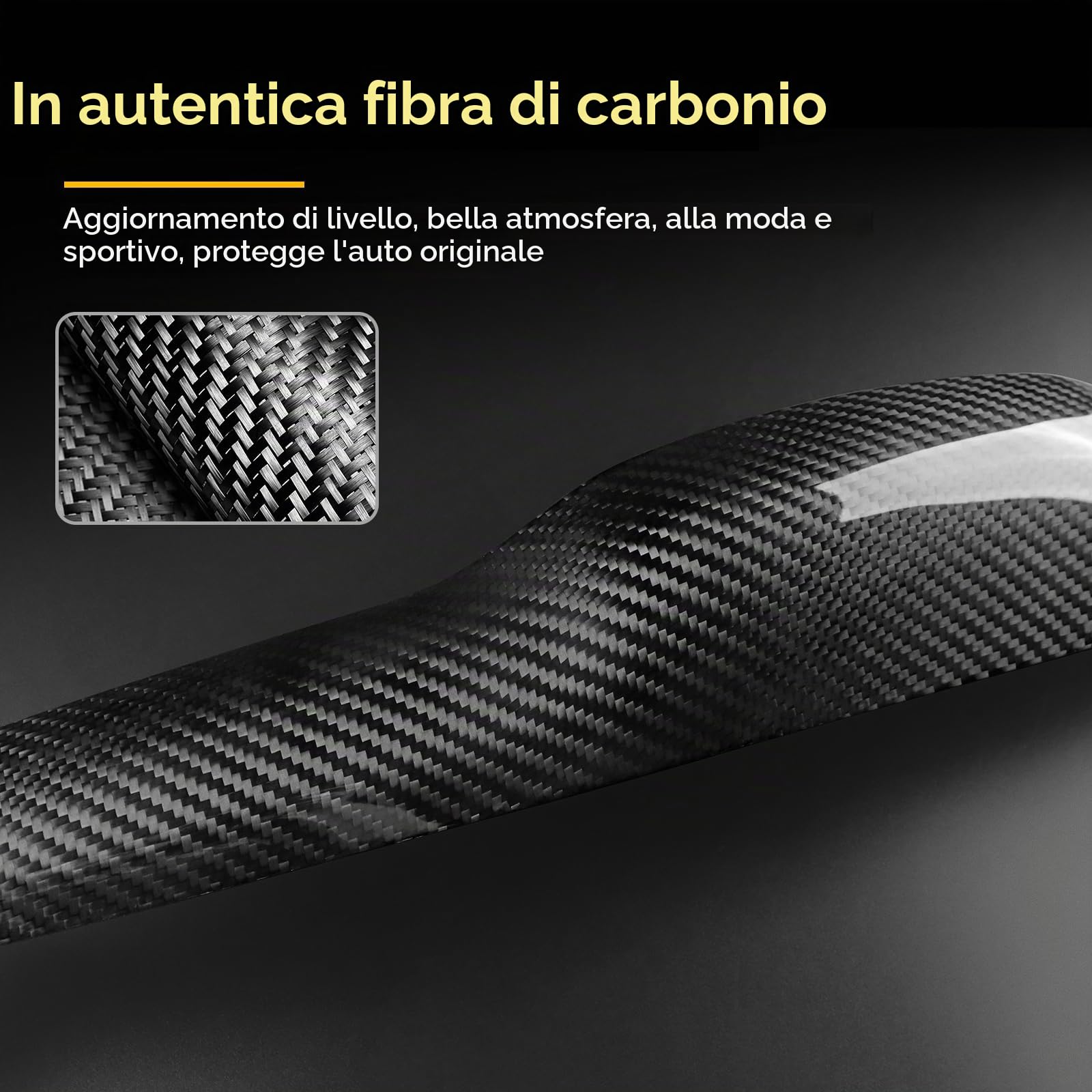 KUNGKIC Per FIAT 500 Abarth 595/595C/695 Interruttore bagagliaio auto copertura trim decorativa adesivo fibra di carbonio trim accessorio esterno, regalo, nero
