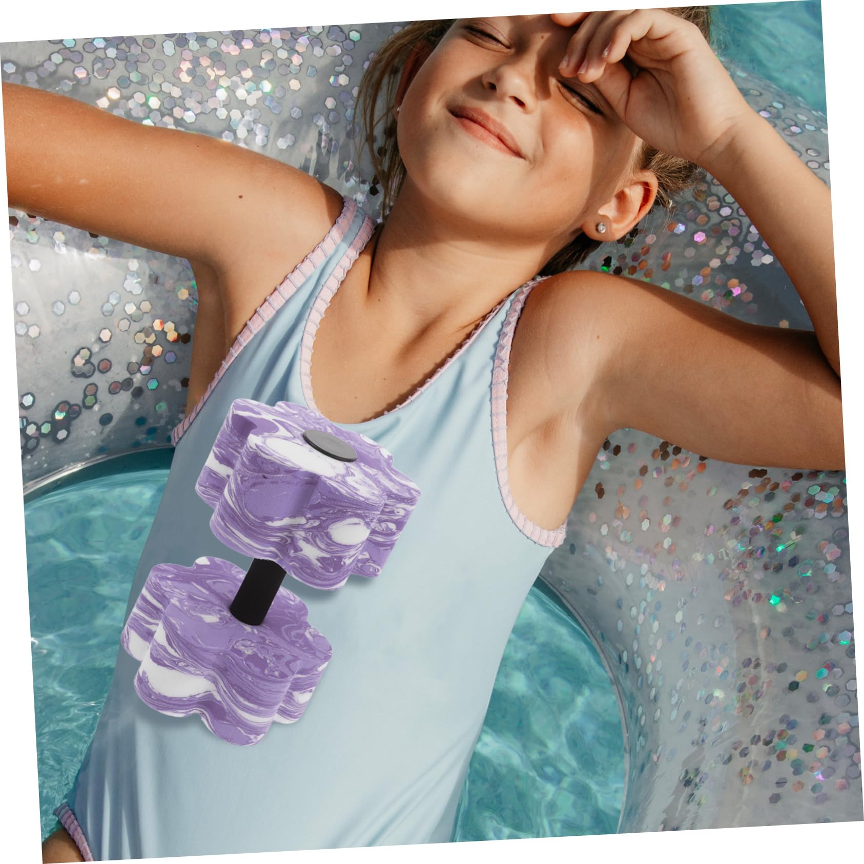 YARNOW Manubri da Yoga manubri galleggianti manubri Resistenti all'Acqua Attrezzature per Il Fitness in Piscina Pesi da Nuoto per Esercizi in Piscina Pesi da Piscina manubri Eva Violet