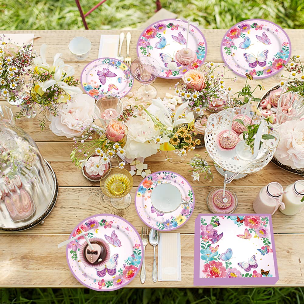 Set Stoviglie Festa Farfalla - Piatti, Bicchieri E Tovaglia Per Compleanni A Tema - Foto 2