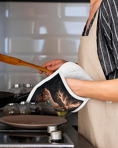 Miniatura 5 de Juego de 2 agarraderas de tela de rizo antideslizantes y aislantes de calor con bolsillo, posavasos gruesos para horno, para hornear y cocinar,