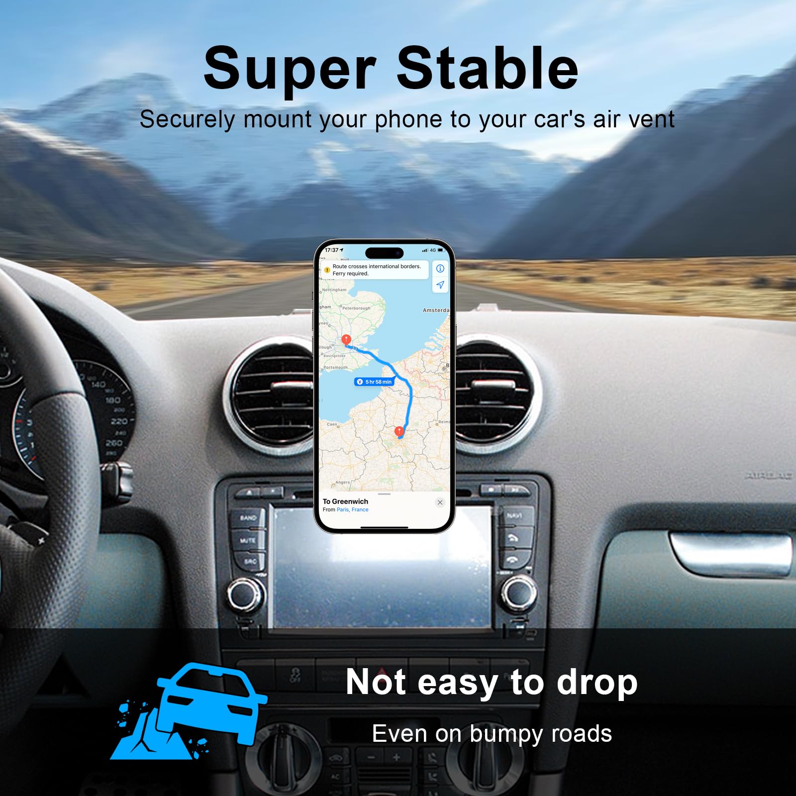 Glangeh Porta Cellulare Auto 2022 Gancio Aggiornato, 360 ° di Rotazione Supporto