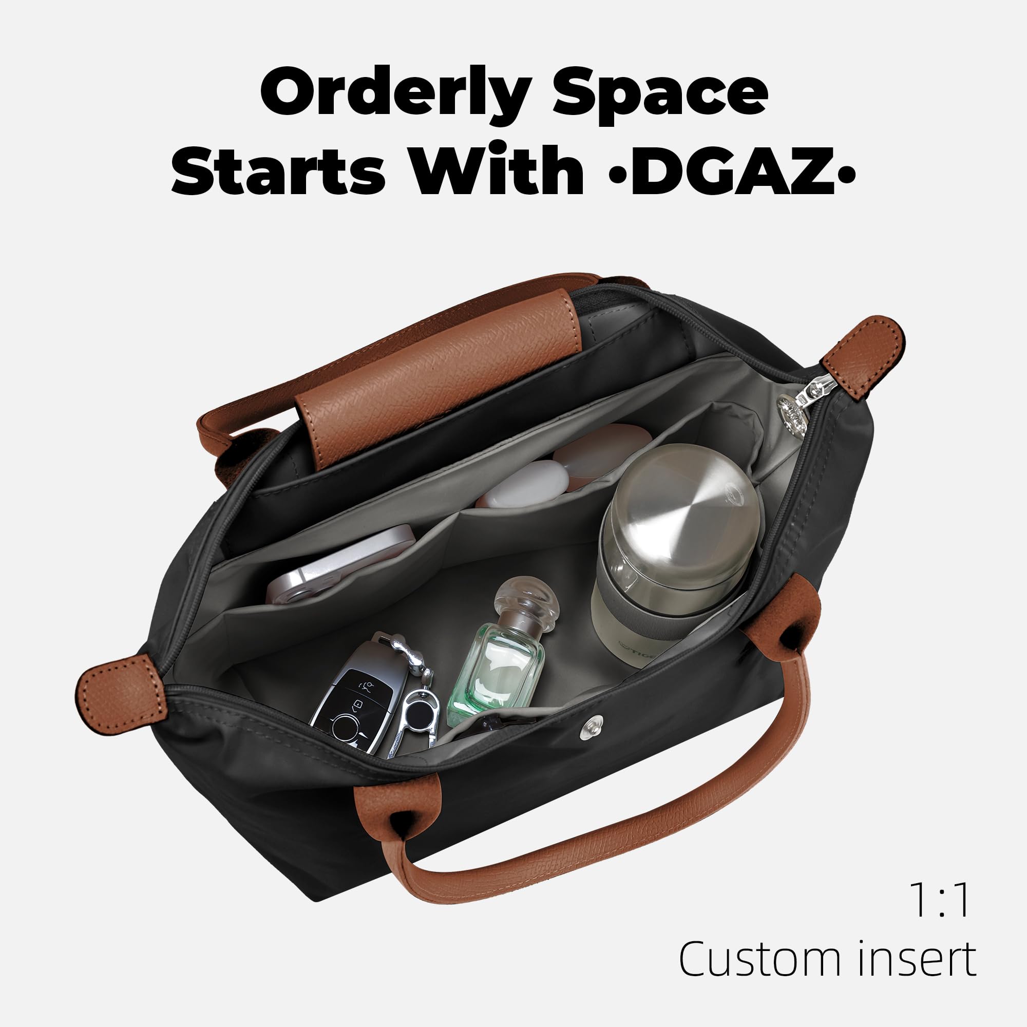 DGAZ Ligero Organizador para Longchamp Le Pliage Xtra XS, Gris Mouette