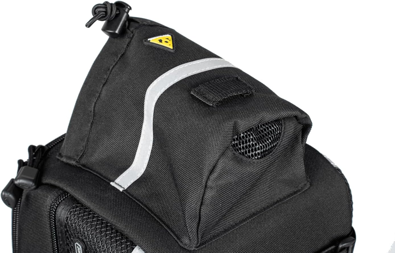 Topeak MTS TrunkBag EX 2.0 Water Resistant Cycle Trunk Bag with expandable pannier sides, attaches to a rack with straps, Black