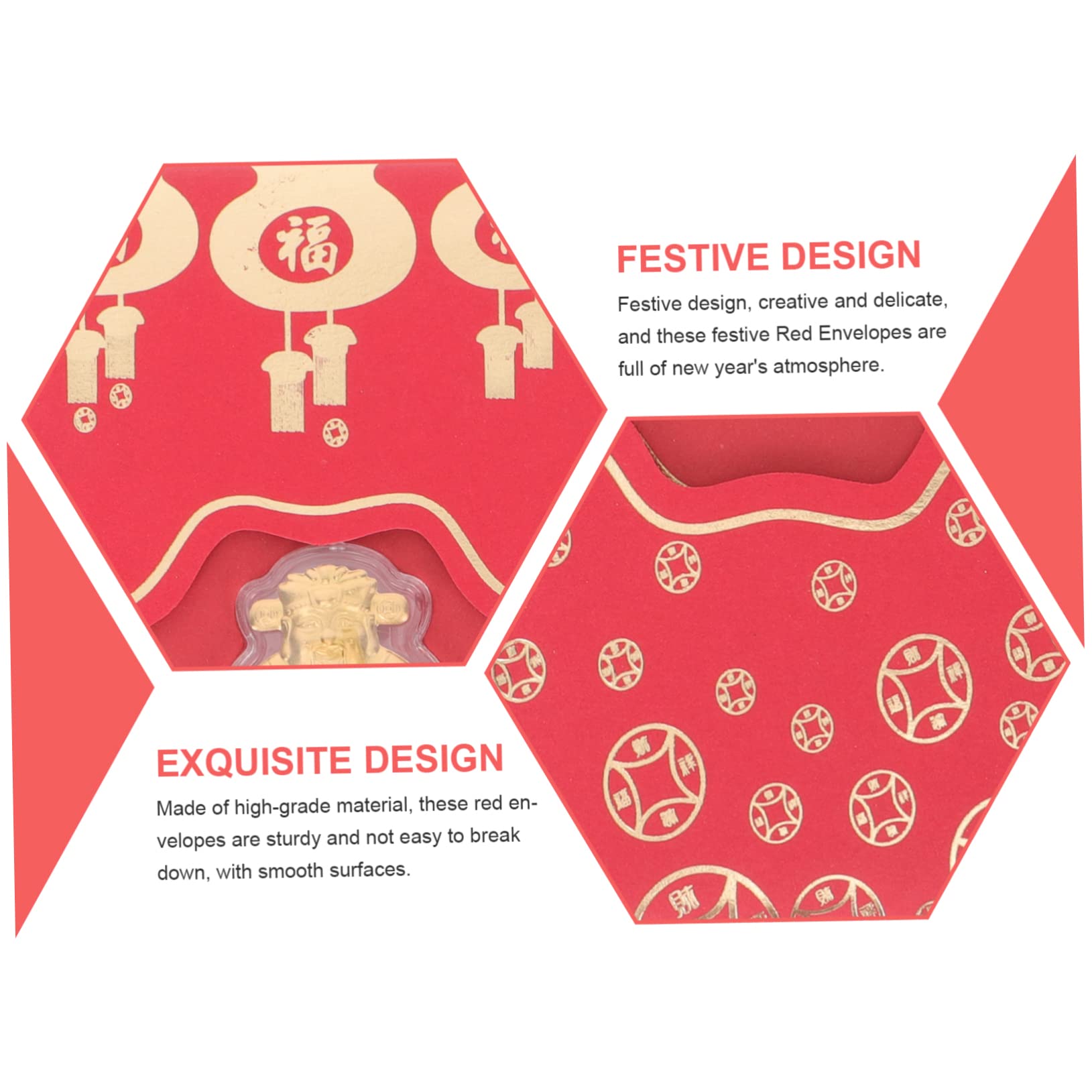 SEWACC 40 Piezas Sobre Rojo Del De La Riqueza Sobres Rojos Del Año Del Conejo Zodiaco 2023 Sobres Rojos Chinos Hong Bao Chino Decoración Lai Ver De Dinero Hoja De Oro