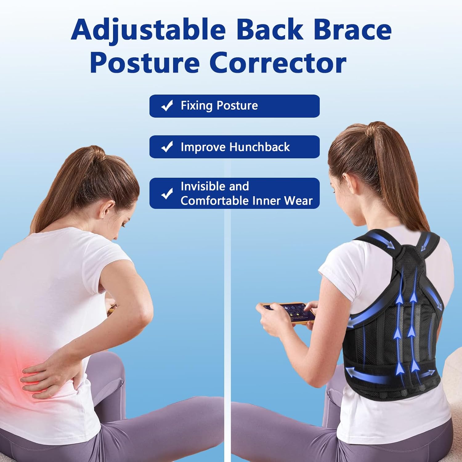 Posture Corrector and Back Brace for Women and Men, Adjustable and Breathable Shoulder Straightener, Spine Corrector and Support, Providing Pain Relief from Waist, Back, Neck and Shoulder (Large) - Image 5