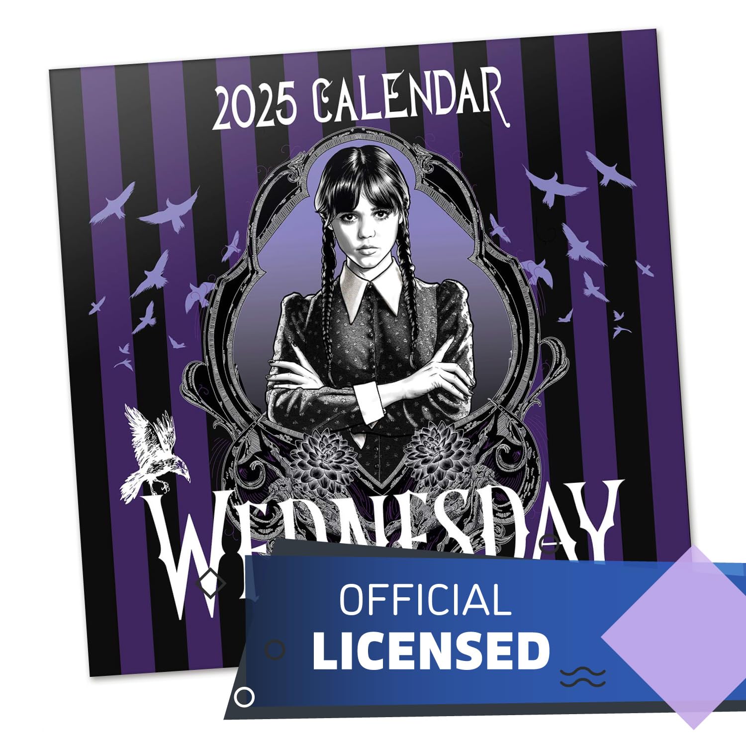 Grupo Erik Wednesday Wall Calendar 2025 | 12" x 12" Square Calendar 2025, Wall Planner 2025, Family Planner Calendar 2025 | Wednesday Calendar 2025, Wednesday Addams Gifts