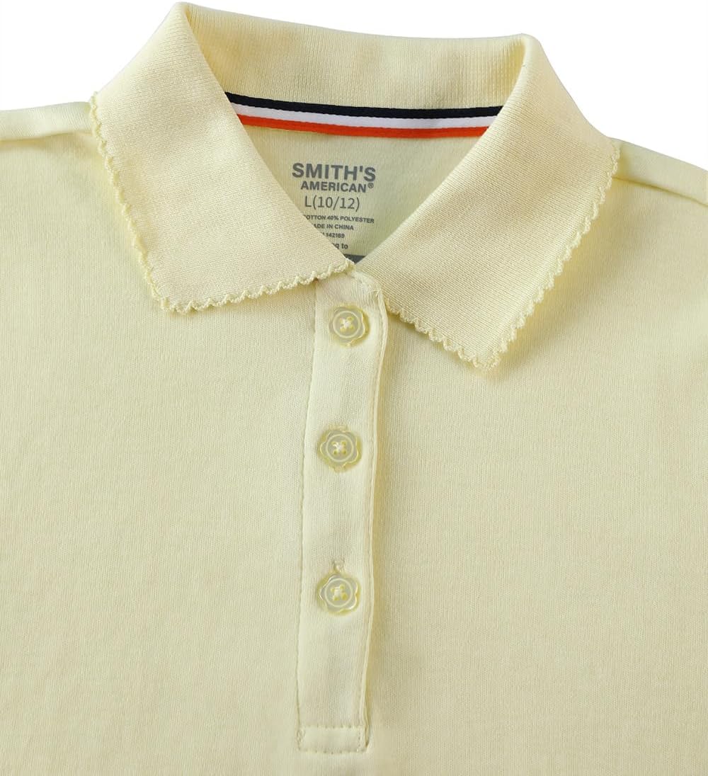 Smith's American Girls' L/S Polo Shirt - Yellow, 2t