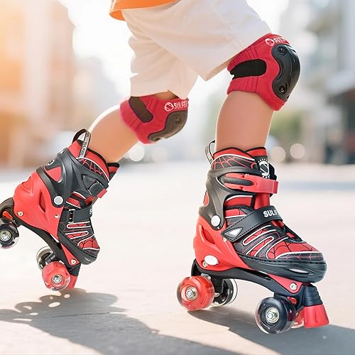 Miniatura 5 de SULIFEEL Patines ajustables para niños de 3 a 5 años, 5 a 8, 6 a 12 años, con 4 tamaños de ruedas ajustables iluminadas, el mejor regalo para niños