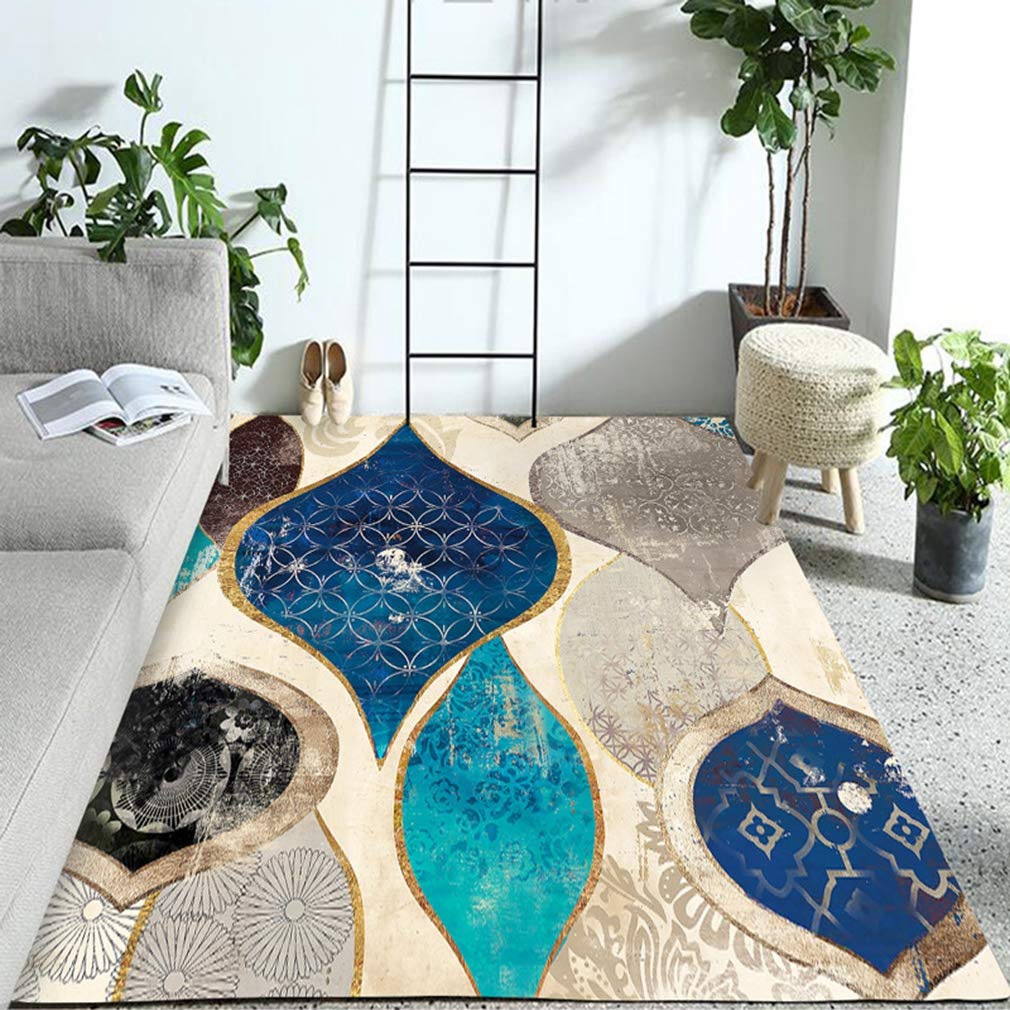Buy MOXIC Soft Luxury Abstract Art Living Room Area Rugs Rectangular Children Crawling Bedroom Rug Fleece Anti-Slip Carpets Nordic Modern Home Decor Mats Indoor Outdoor Runners Nursery 3' X 5' — BookShops.in