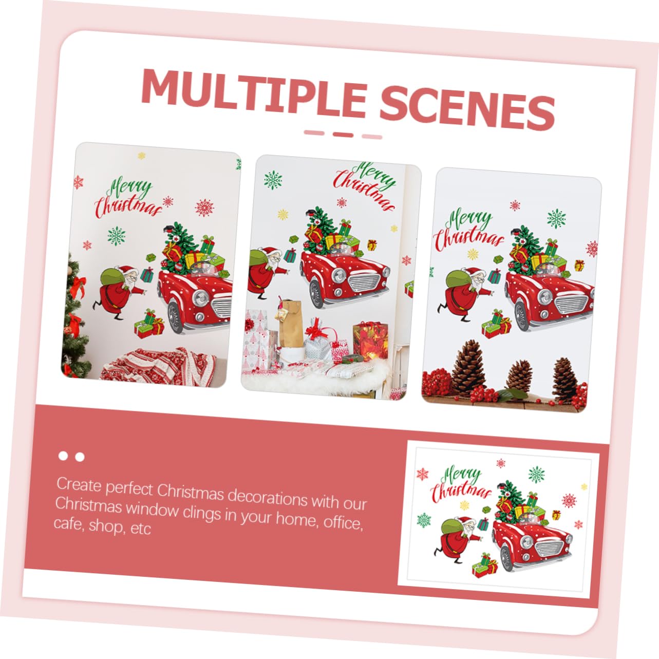 Alipis 5 Ensembles Autocollant mural de Noël decoration hiver décoration hiver fenêtre s'accrocher murale de porte de noël fenêtre de s'accroche décoration murale de Noël PVC