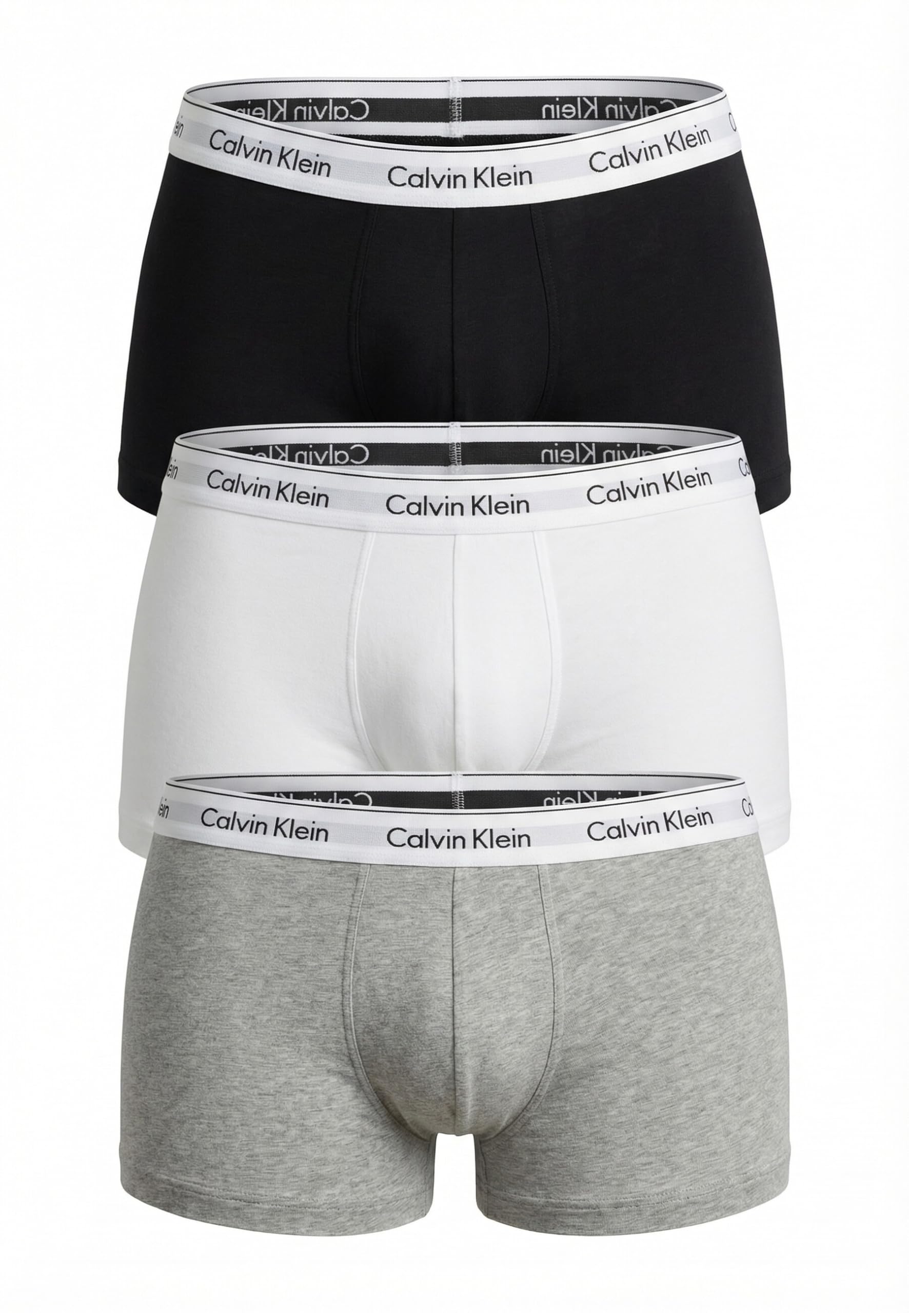 Calvin Klein Low Rise 3Pk Bóxers Ajustados para Hombre Grey Heather/​White/​Black M