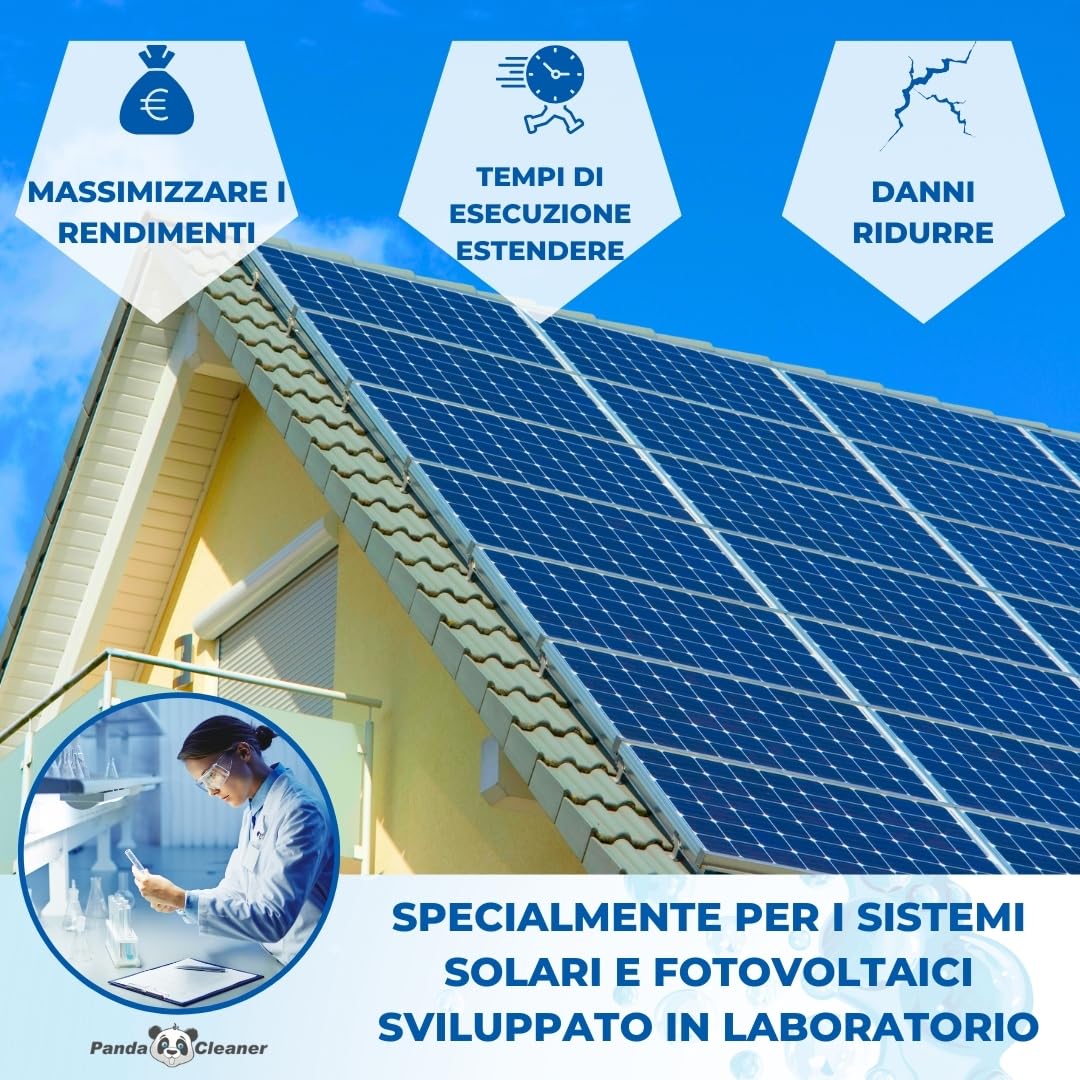 PandaCleaner Detergente biologico professionale 1l per impianti solari fotovoltaico altamente concentrato 1:100