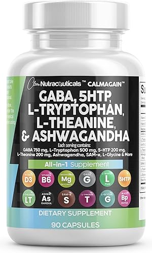 Clean Nutraceuticals GABA 750mg 5 HTP 200mg L Tryptophan 500mg