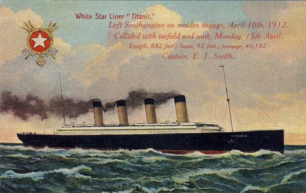 Titanic 初航海 ポスター　証明書付き額入り Amazon.com: Posterazzi Postcard White Star Liner Titanic Poster