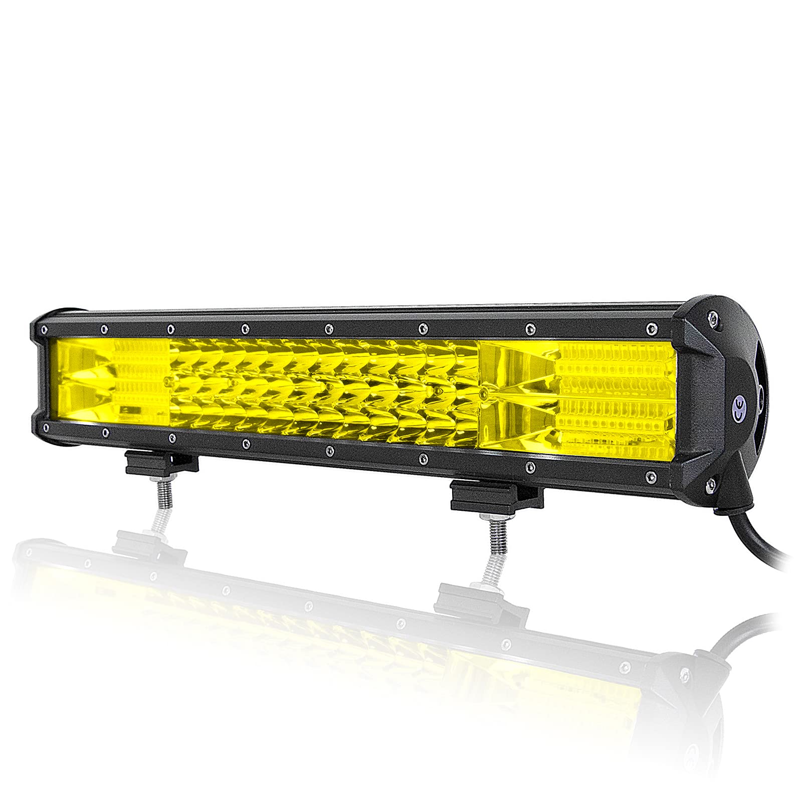 Barre LED Droite 45 Cm 252W SKYWORLD – 7D Triple Rangée 12/24V – Feu Antibrouillard Tout-Terrain 6000K + Kit Câblage