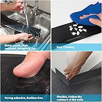 Vista 5 de Art3d Moldura de zócalo de pared flexible, 4 pulgadas x 20 pies, adhesiva y pelable, vinilo, negro