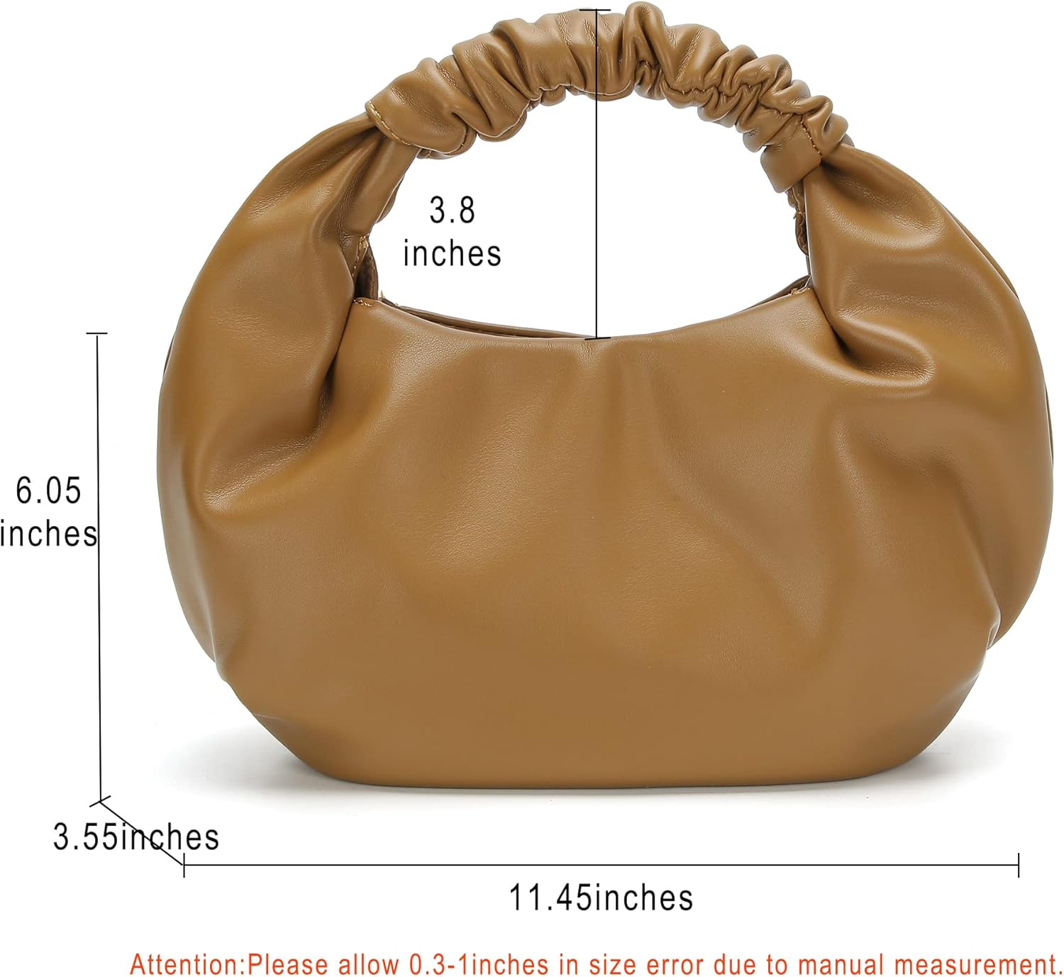 Mini Hobo Tote Bags for Women Soft Leather Clutch Purses for Women Cloud-Shaped Top Handle Bags - Image 6