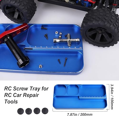 Miniatura 5 de Juego de destornilladores RC 5 en 1 de 1.27 (0.05 pulgadas)/1.5/2.0/0.098 in hexagonal de 0.157 in Phillips y bandeja de tornillos RC y llave de
