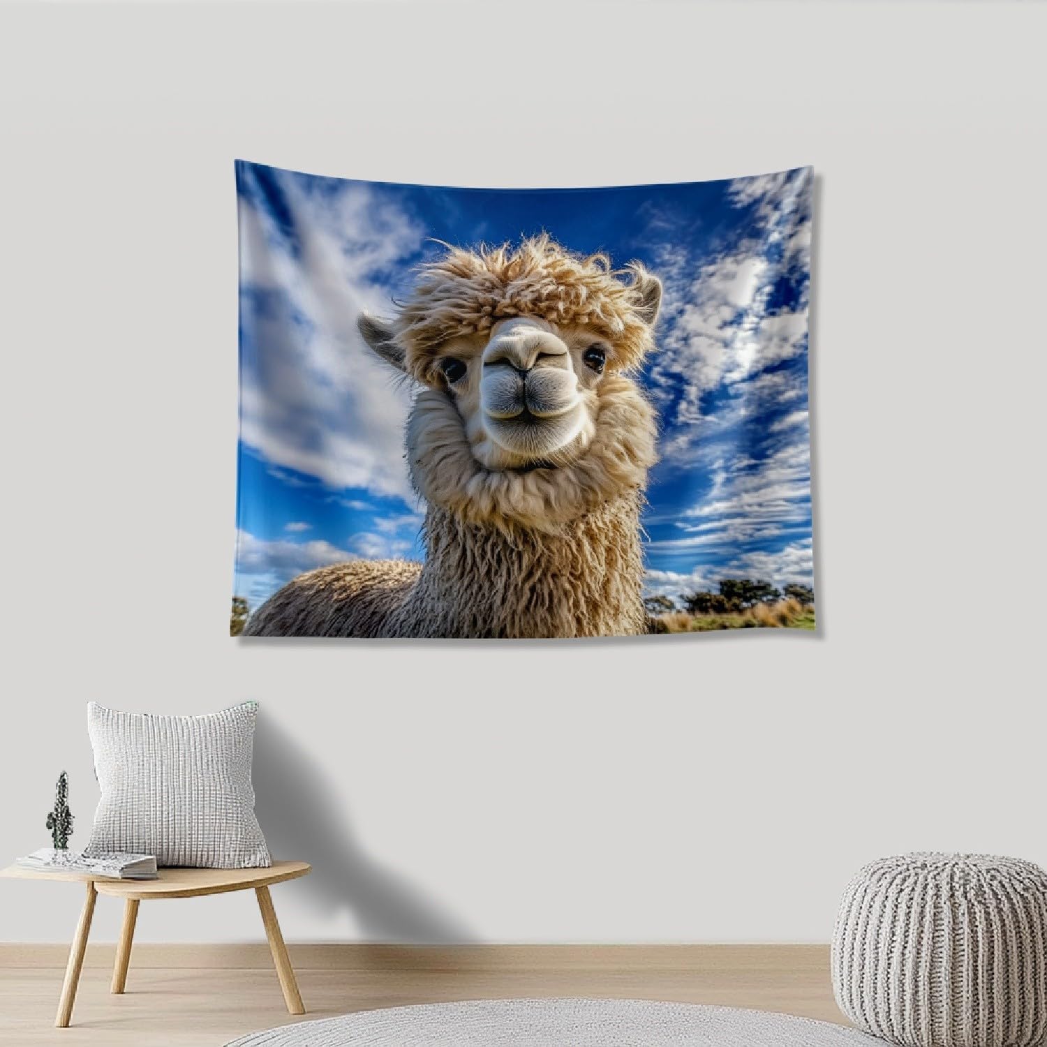 Arazzo da Parete Alpaca 250x300 cm Arazzo Extra Grande Alpaca Carino Tessuto Morbido in Microfibra, Decorazione per Camera da Letto, Soggiorno e Dormitorio a/5345