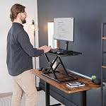 VIVO Economy Single Top Height Adjustable 74cm Standing Desk Converter, Sit Stand Tabletop Monitor and Laptop Riser Platform Workstation, DESK-V000U | Economy, Height Adjustable, Sit Stand Tabletop Monitor and Laptop Riser Workstation, Holds 22 lbs, 