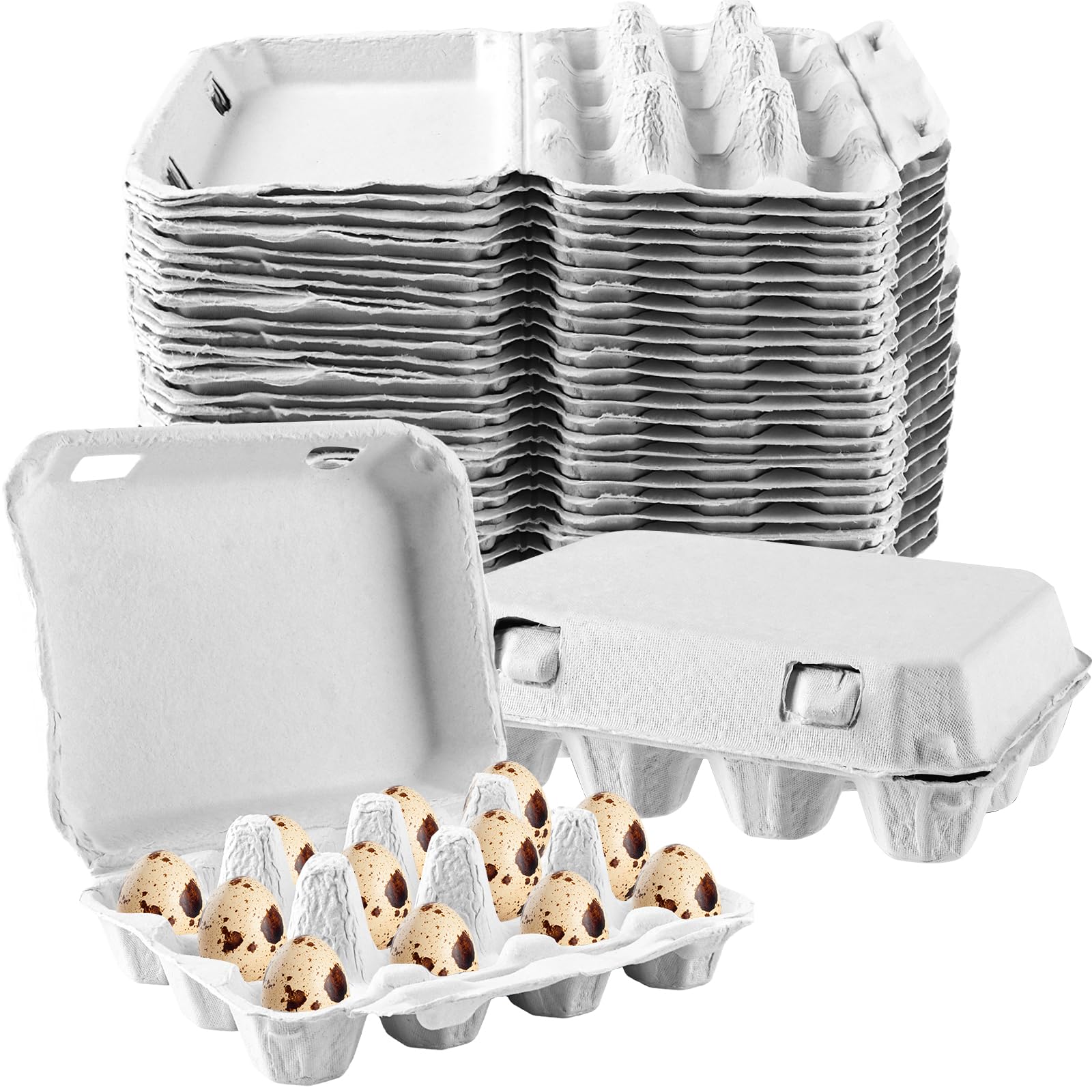 APACALI Lot de 60 boîtes à œufs de caille en carton, 12 grilles, avec couvercle