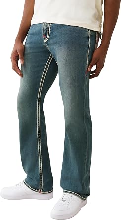 True Religion Billy Rope Stitch Flap Jeans for Men - 34 - Mens Classic Denim Jeans