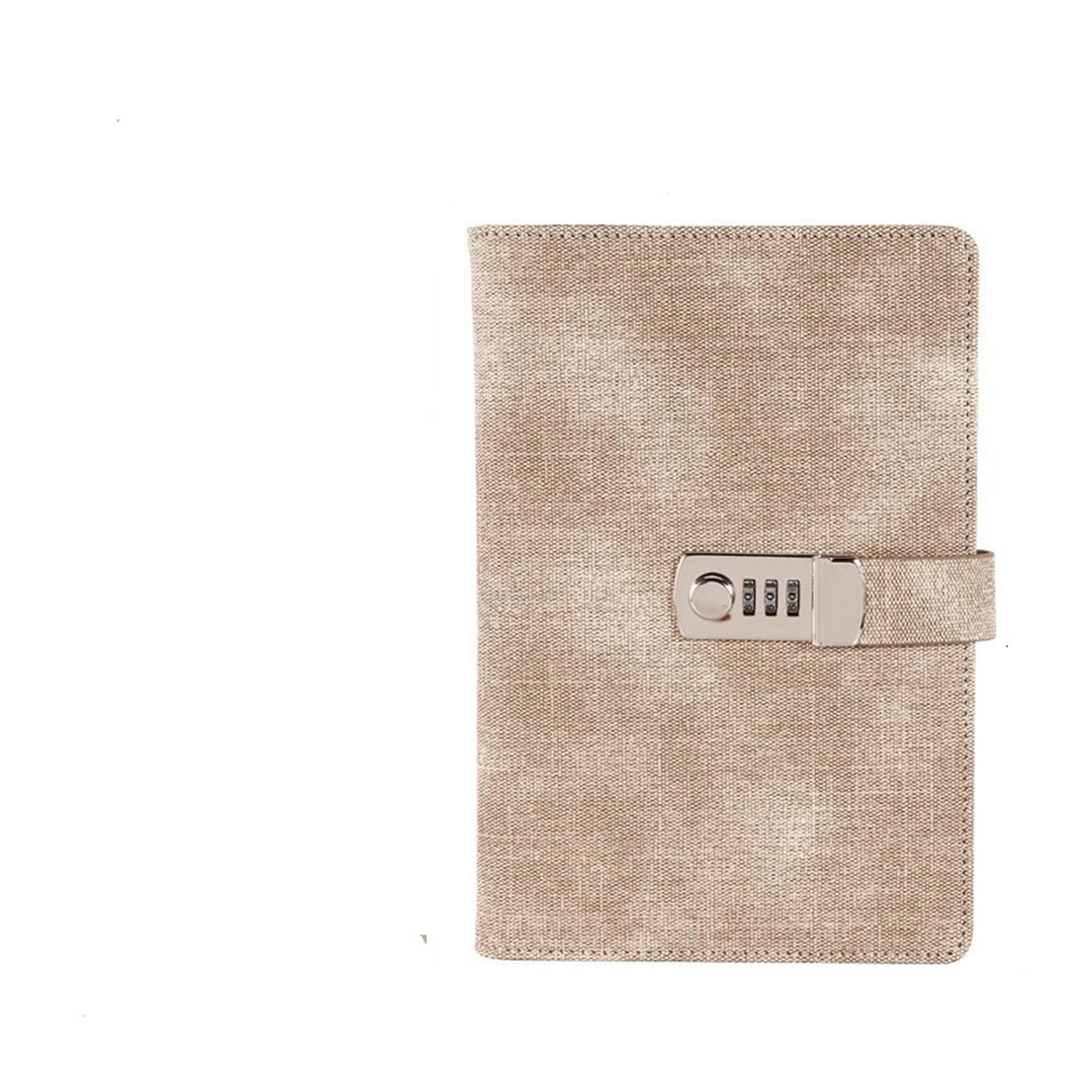 A5 Passwort-Notizbuch, Papier, abschließbar, Retro-Notizbuch, PU-Leder, Tagebuch mit Schloss, Traveler Journal, Wochenplaner, Schulschreibwaren