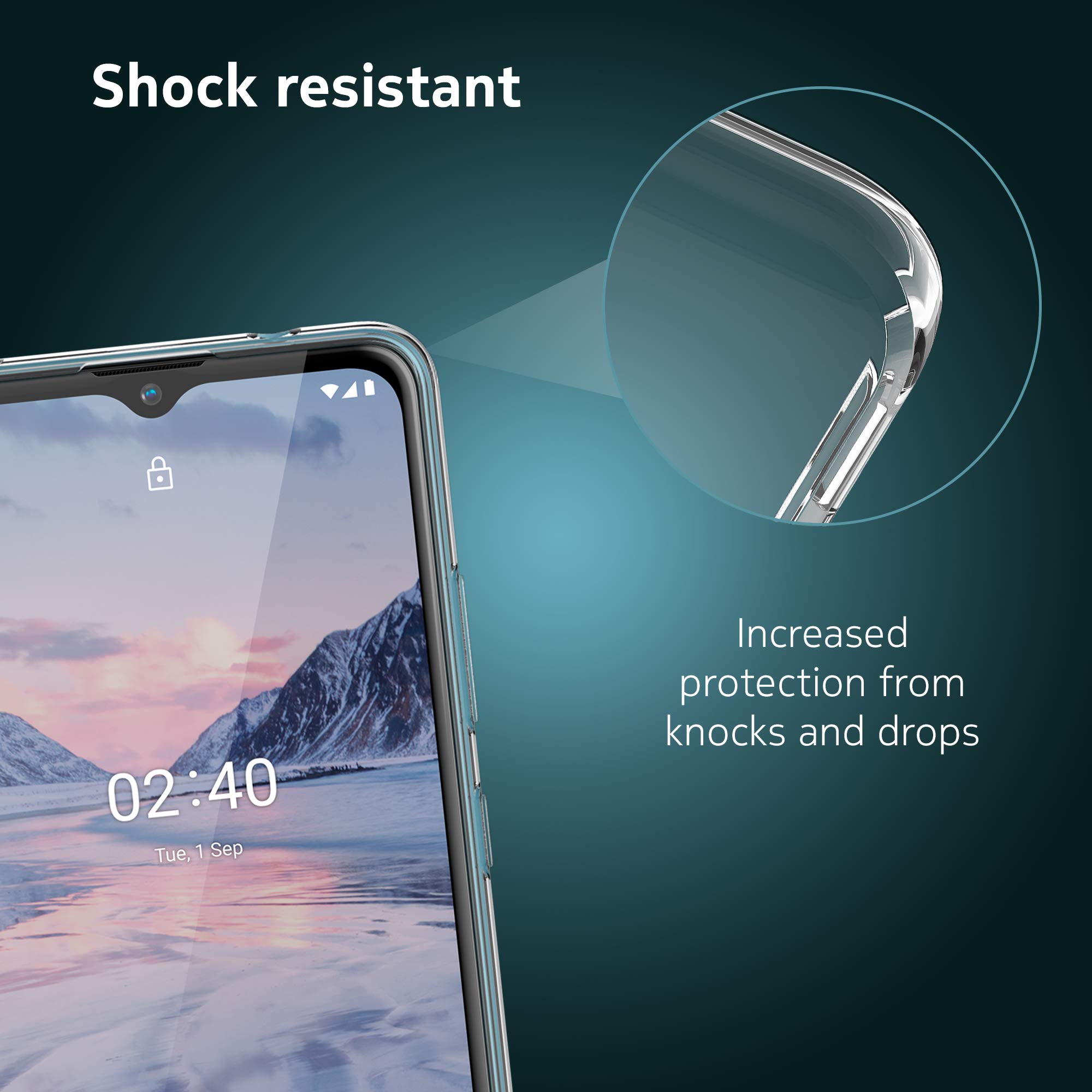 Custodia Per Nokia 2.4 Trasparente + 2 Pellicole Vetro Temperato – Cover In Silicone TPU Morbida E Leggera, Bumper Protettivo