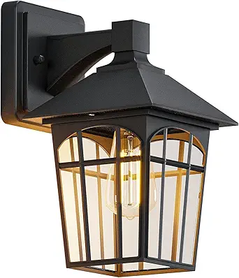 Outdoor Wall Lantern Matte Black Outside Wall Light Waterproof Exterior Lighting Fixtures Wall Mount Sconce for House Front Door Coach Porch Garage Doorway Entryway Patio