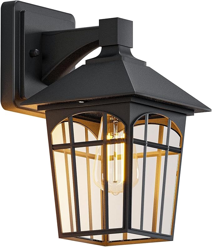 Outdoor Wall Lantern Matte Black Outside Wall Light Waterproof Exterior Lighting Fixtures Wall Mount Sconce for House Front Door Coach Porch Garage Doorway Entryway Patio