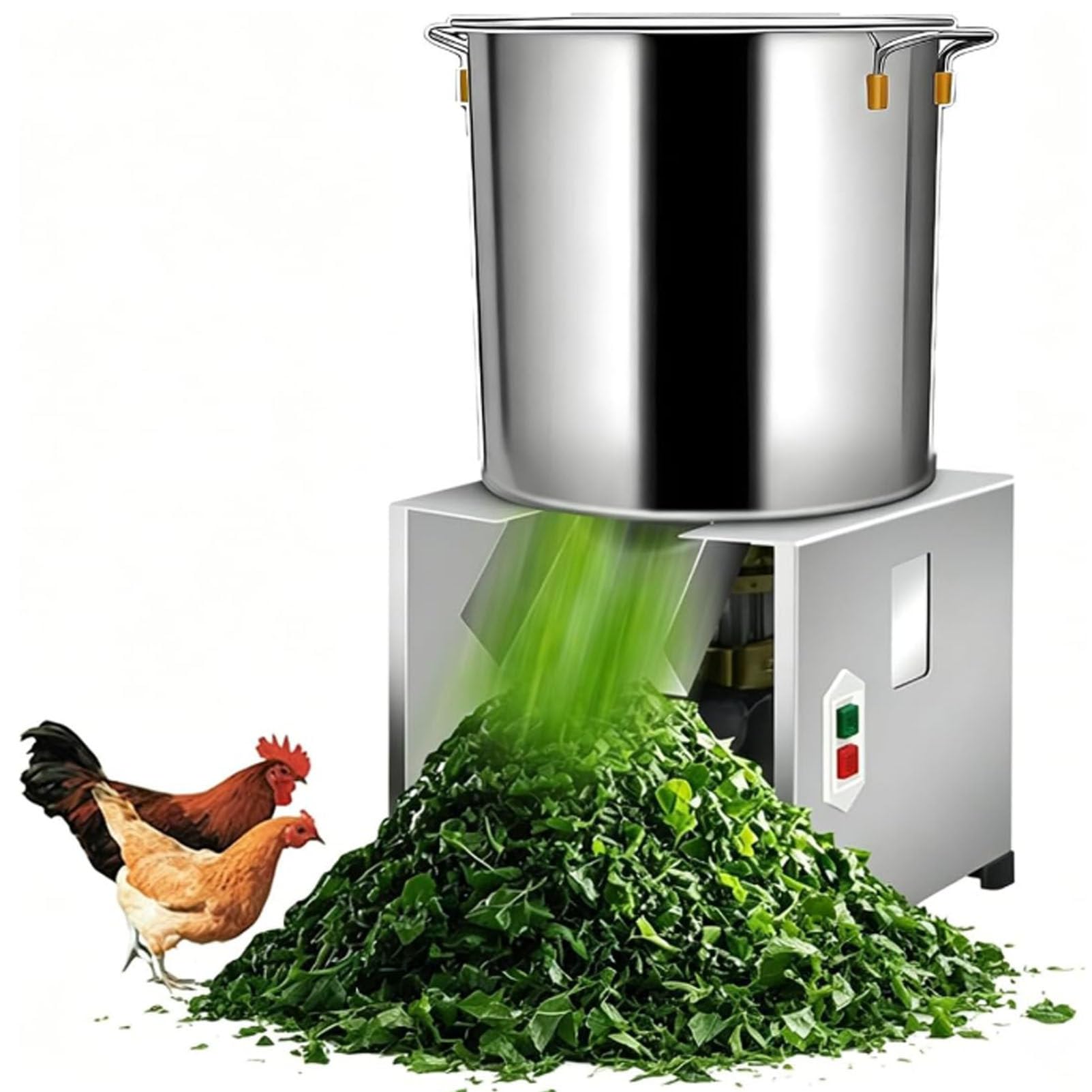 Cashwise Electric Vegetable Chopper Shredder, 2400W Stainless Steel Food Processor Poultry Feed Processing Chopper with Large Feed Port for Poultry Feed & Animal Feeding