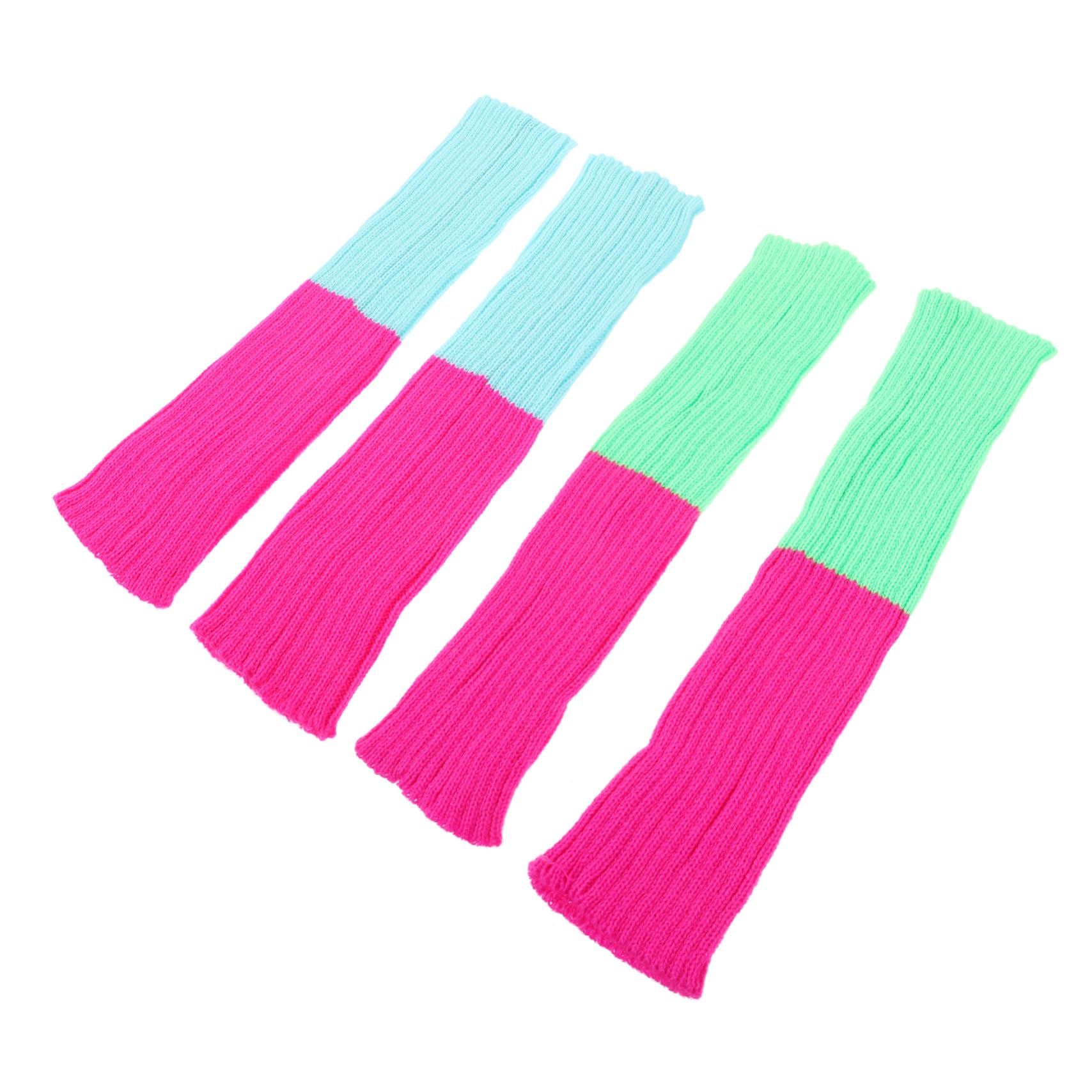 Healeved 10 Pares Calentadores de Piernas de Punto Fluorescentes para Mujer Suaves y Cálidos Diseño Colorido y Cómodo para Invierno para Fiestas y Uso Diario