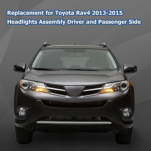 Miniatura 5 de WFLNHB Faros delanteros de repuesto para Toyota RAV4 2013 2014 2015 Proyector Negro Faros Delanteros Lado del Conductor y del Pasajero