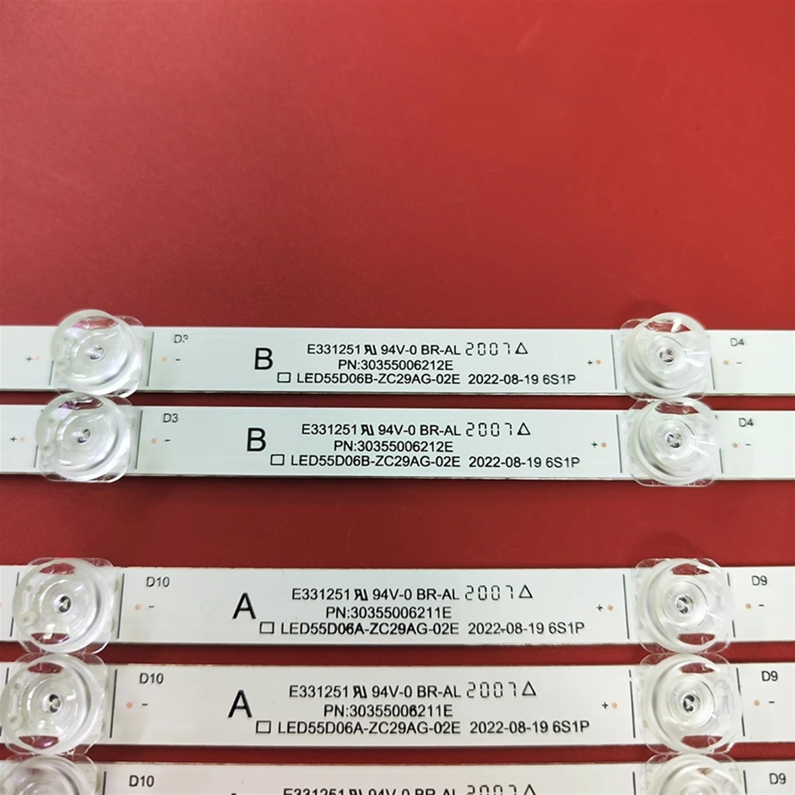 20 Pezzi (2TV) Striscia di retroilluminazione a LED 6 lampade 54 cm Compatibile for Haier 55V71 55V52 Striscia di Luce LED55D06A-ZC29AG-02E 0355006211E(2TV(20pcs))
