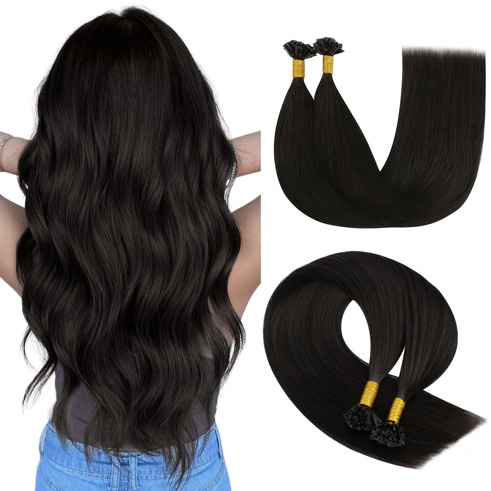 YoungSee Nano Beads Hair Extensions Blonde 14inch Nano Hair Extensions Warm Ash Blonde Highlights Bleach Blonde Nano Ring Hair Extension Highlight for Women Cold Fusion 50g Short Straight 50s — view 45