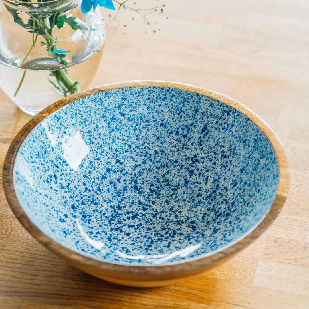 APS 1054 - Cuenco de madera de mango, revestimiento de resina epoxi interior, diámetro 30 cm, 3 litros, frutero, ensaladera, cuenco