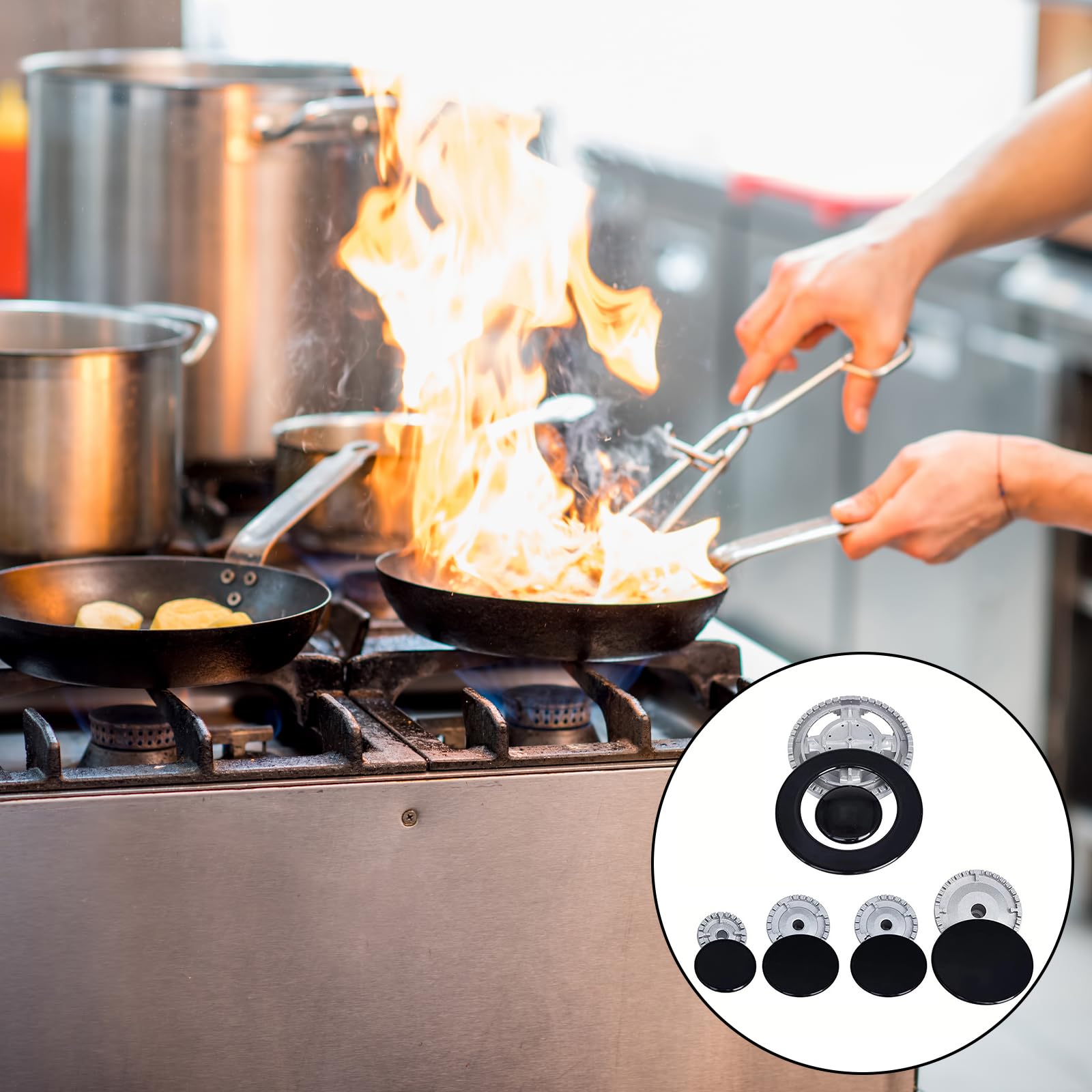 Chapeaux de Brûleurs, 5pcs Bruleur Gaz, Brûleur Cuisinière à Gaz, Chapeau de Couronne de Brûleur à Gaz, Capuchon de Flamme de Brûleur à Gaz Adapté au Brûleur de Cuisinière à Gaz SABAF