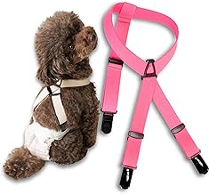 KASAJIMA Dog Suspenders, New Slide Hender, Prevents Slipping of Diapers and Manor Belts, Pink