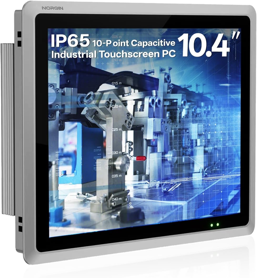 10.4" Industrial Embedded Fanless Panel PC-IP65 Capacitive Touch Screen Panel Computer,All-in-One PC,Windows OS,for Automation Control,Factory,Kiosk(J6412,16GB RAM 256GB SSD)
