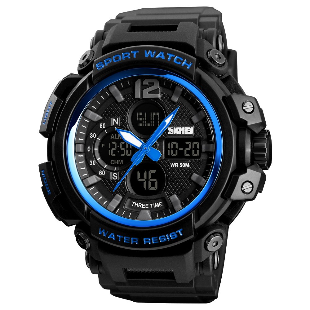 SKMEI Polyurethane Analog-Digital Military S-Shock Royal Blue Casing Countdown Timer Chronograph Watch For Men And Boys (B07HF39DZC) Amazon Price History, Amazon Price Tracker